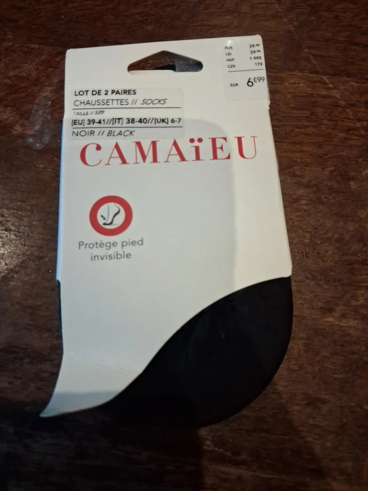 Lot de 2 paires Protège-pieds Invisibles Camaïeu - Neuf T3