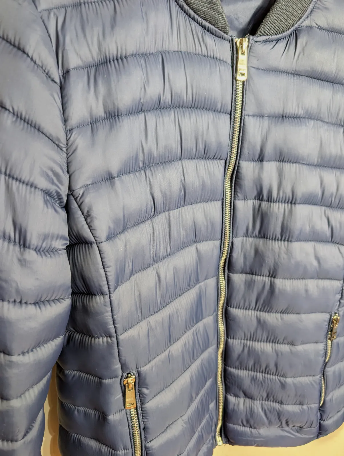 Chaqueta acolchada azul marino con cremallera – Sin marca – taille S 2