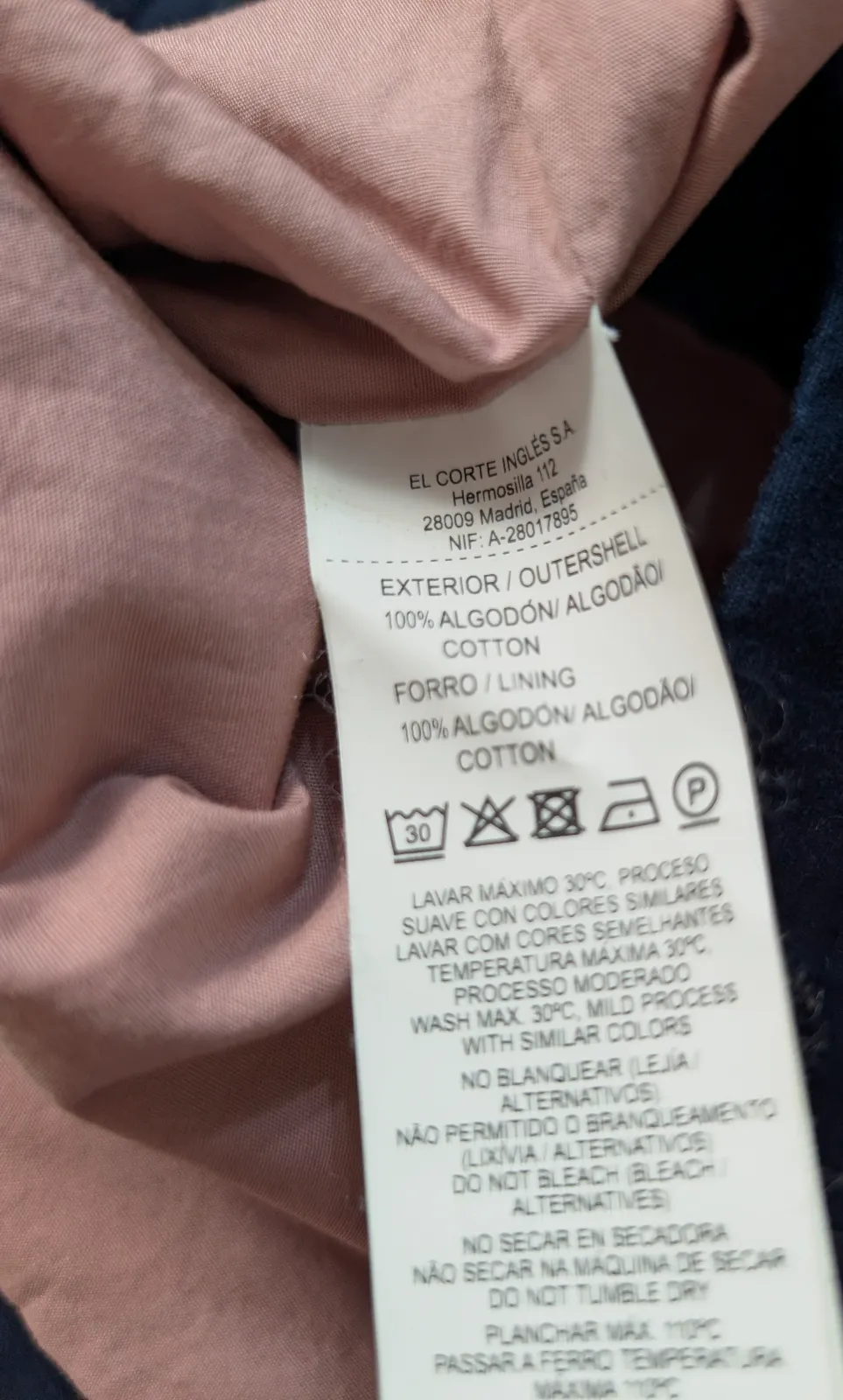 Chaqueta de algodón deportiva azul y rosa talla S – El corte inglés – taille S 5