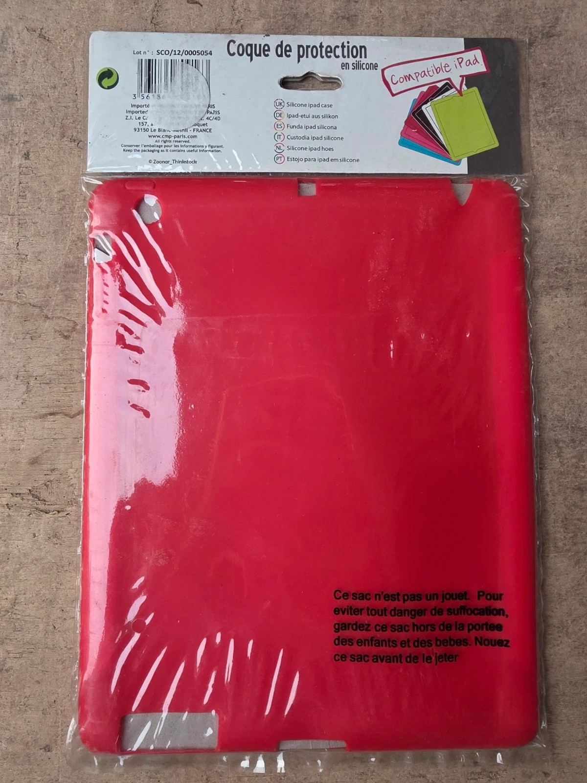 Coque de protection iPad en silicone – Rouge – Fun 2
