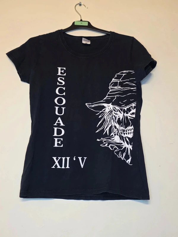 T-shirt noir imprimé – style rock – Fruit of the Loom – taille S / 36 / 8 3