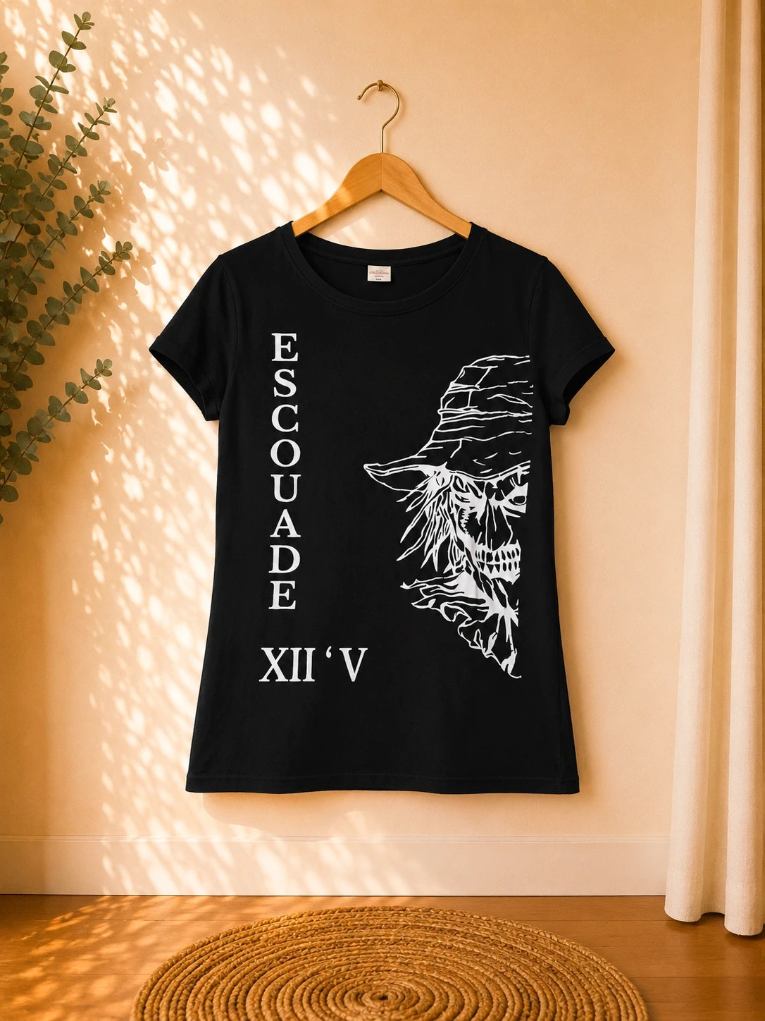 T-shirt noir imprimé – style rock