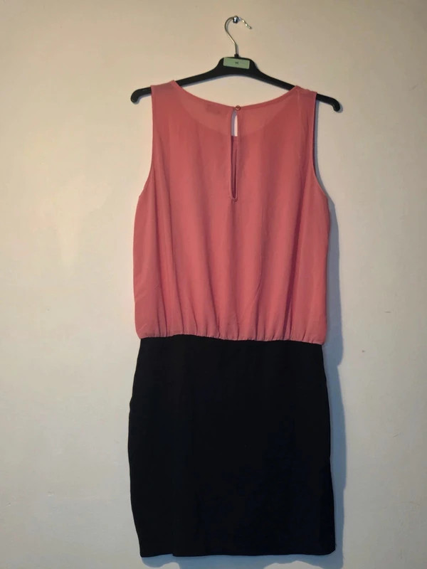 Robe bi-matière rose poudré & noir – T M – Melrose – taille M / 38 / 10 5