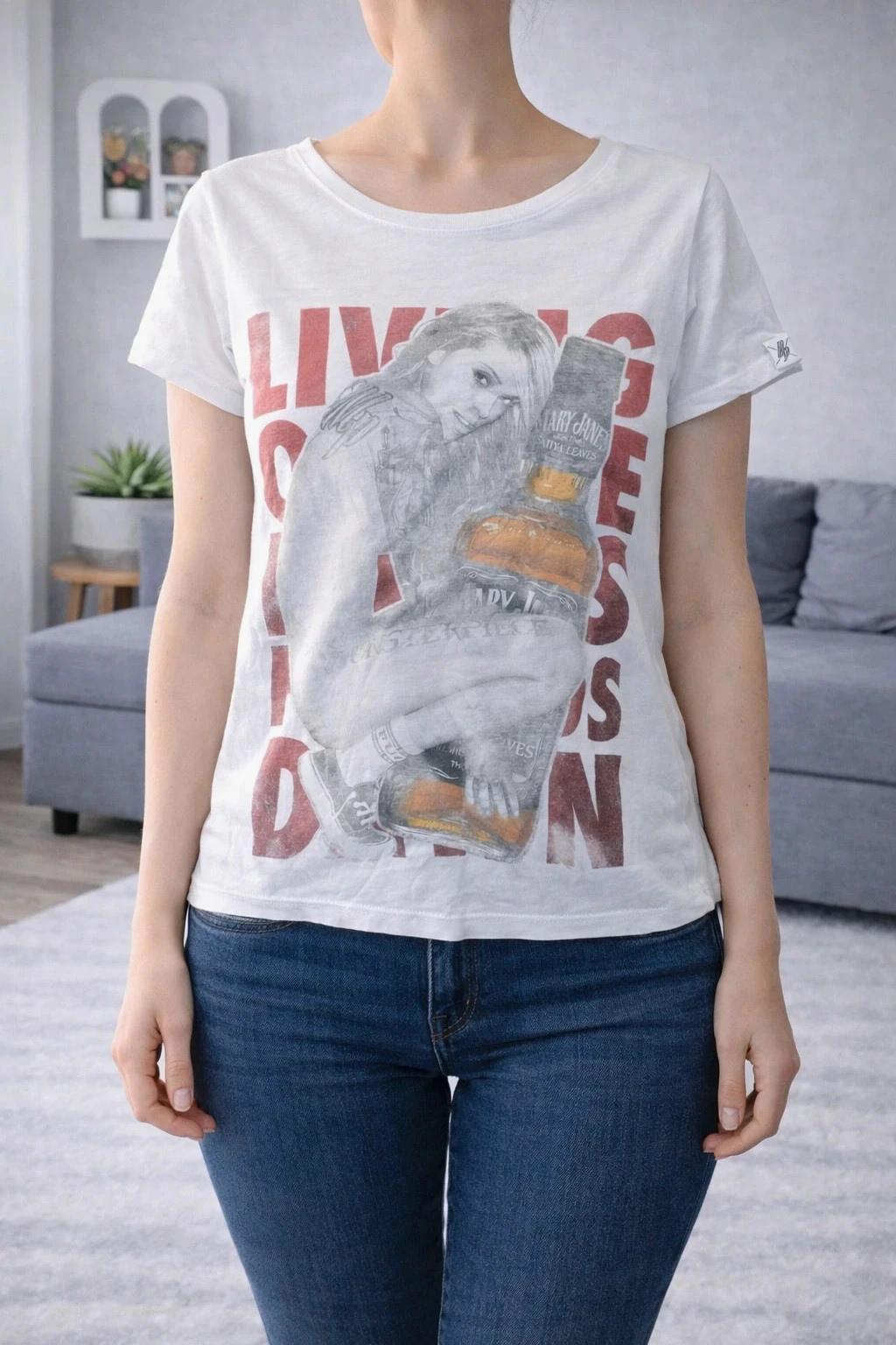 T-shirt imprimé blanc 🌸 – H&M Premium – taille XS / 34 / 6 2