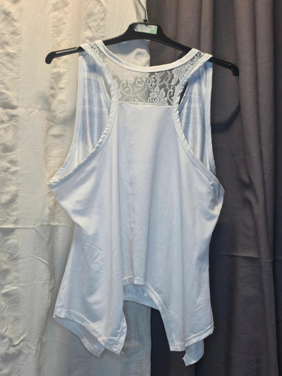 Débardeur fluide blanc imprimé bleu – Taille XL🌸 – taille XL / 42 / 14 3