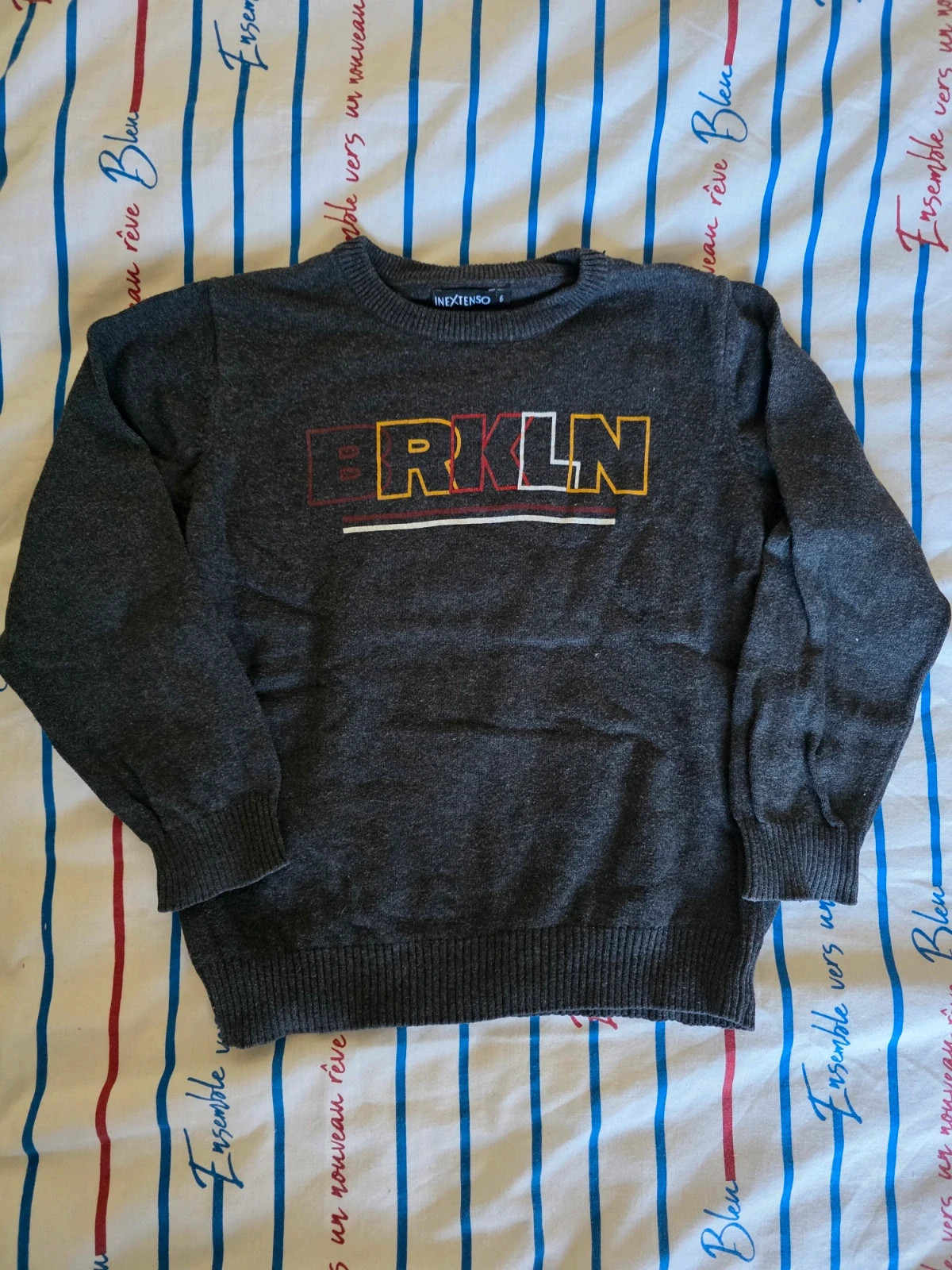 Pull gris – In Extenso (6 ans)