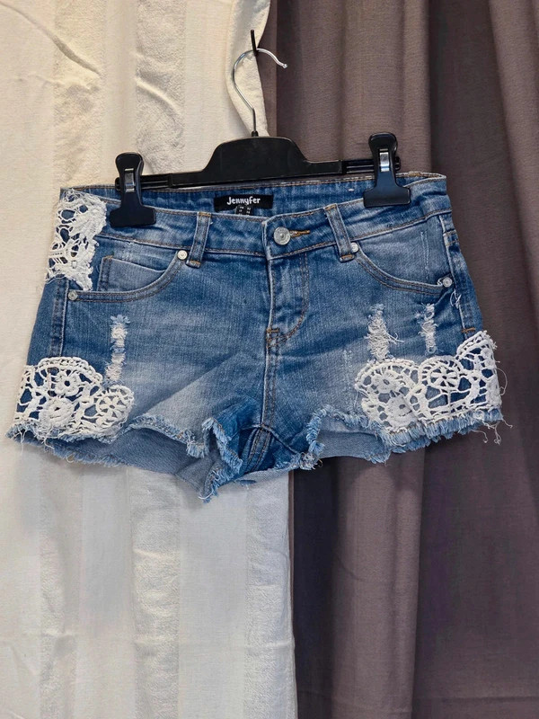 Short en jean femme dentelle🌸 – Jennyfer – taille XXS / 32 / 4 3