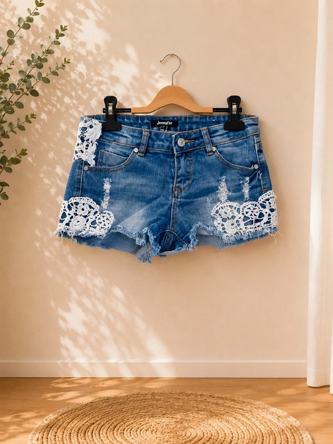 Short en jean femme dentelle🌸