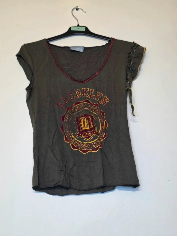 Tee-shirt kaki imprimé – style vintage – Fashion Express – taille S / 36 / 8 2