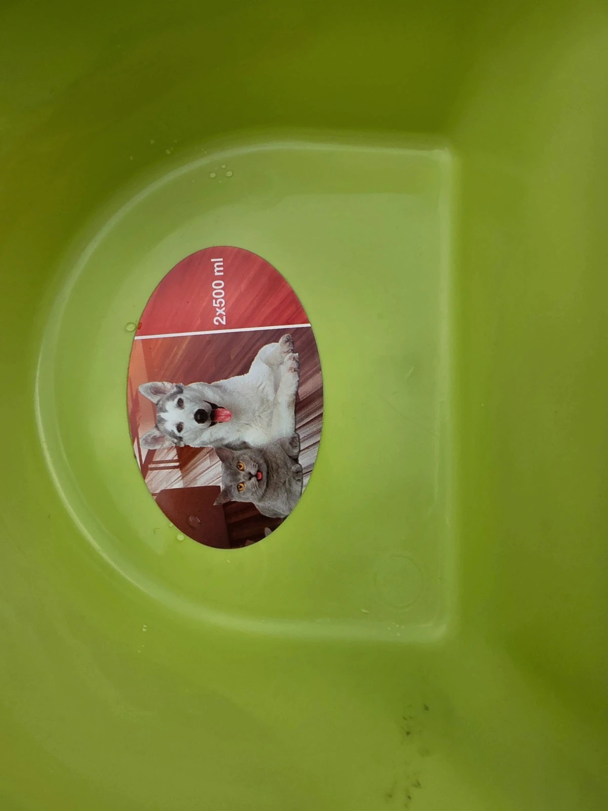 Gamelle double chien/chat 2 × 500 ml – Verte 2