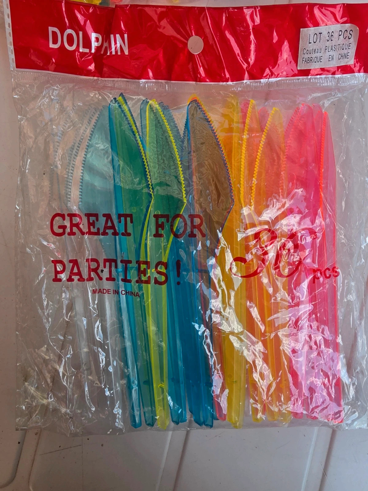 Lot de couverts en plastique colorés – Dolphin – Dolfin 3