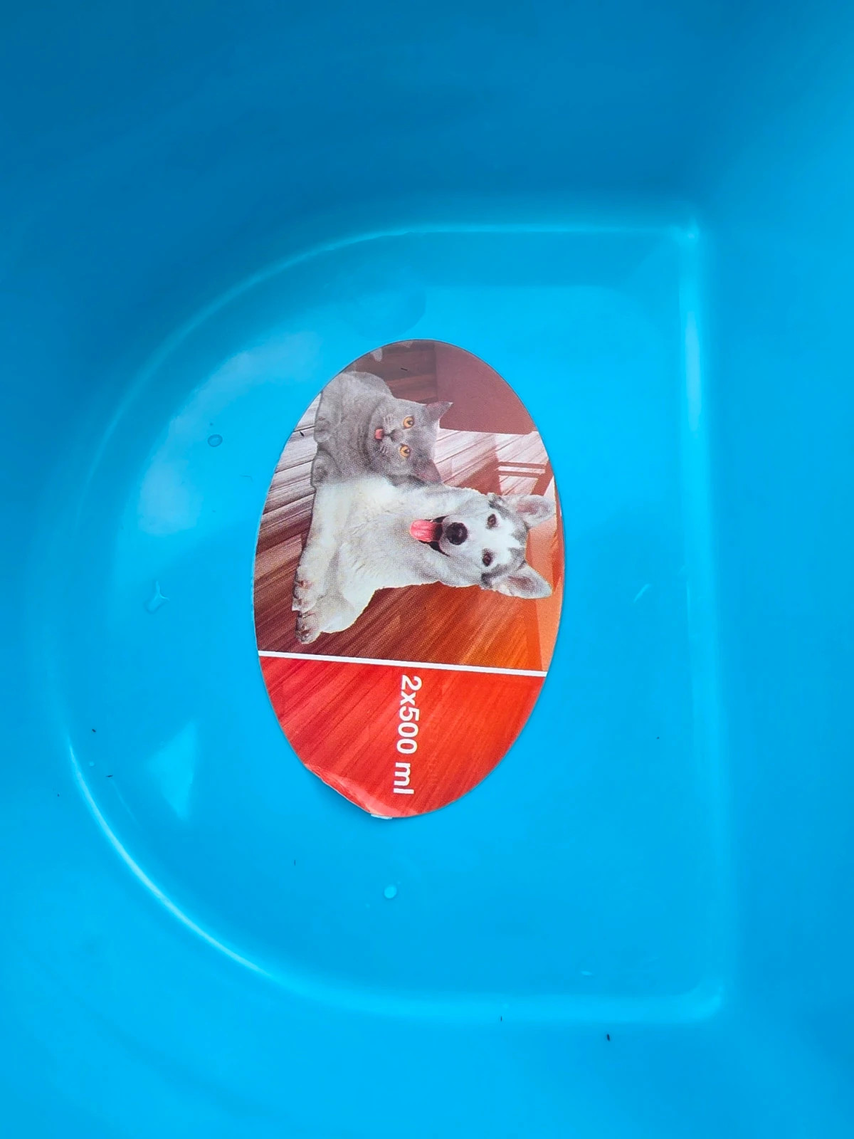 Gamelle double chien/chat 2 × 500 ml – Bleue 2
