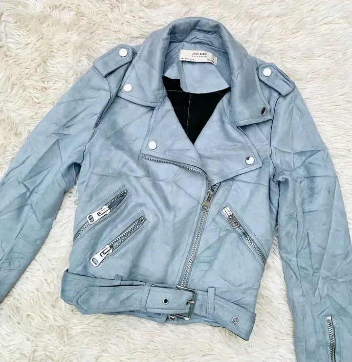 Zara Basis veste légère bleue ciel 3