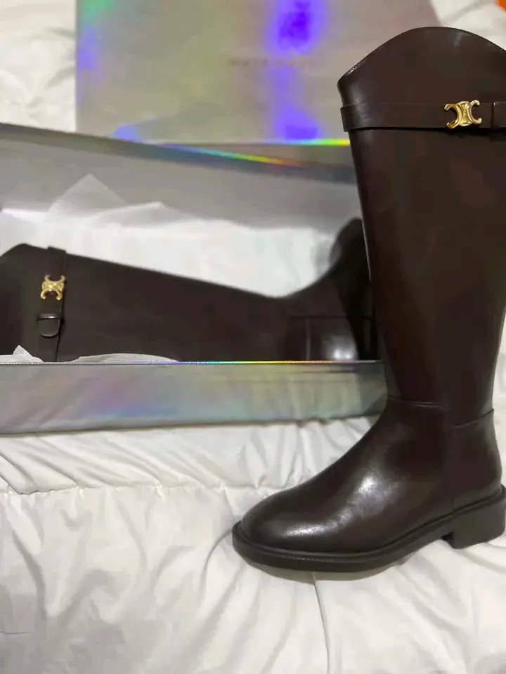 Bottes marron cuir véritable 4