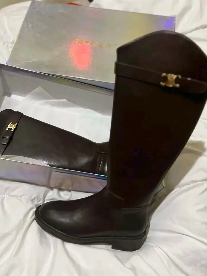 Bottes marron cuir véritable 3