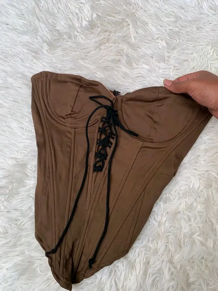 Corset bandeau marron chocolat 3