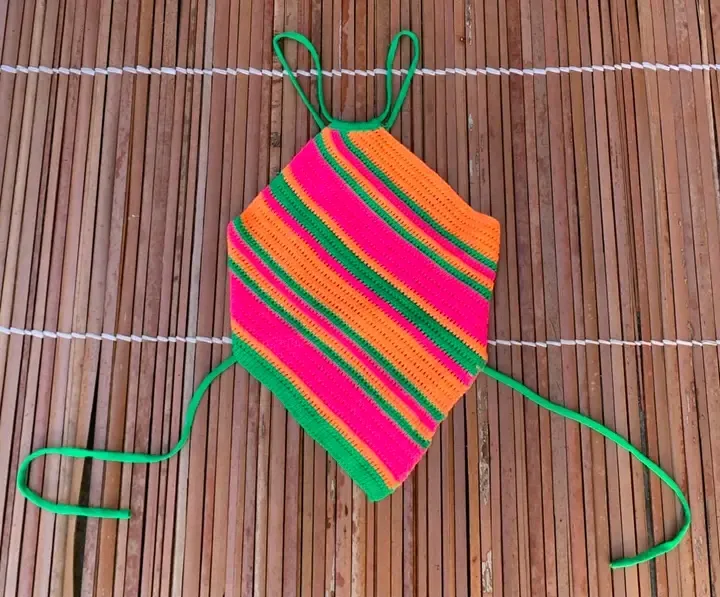Maillot de bain coloré rayé fluo 3