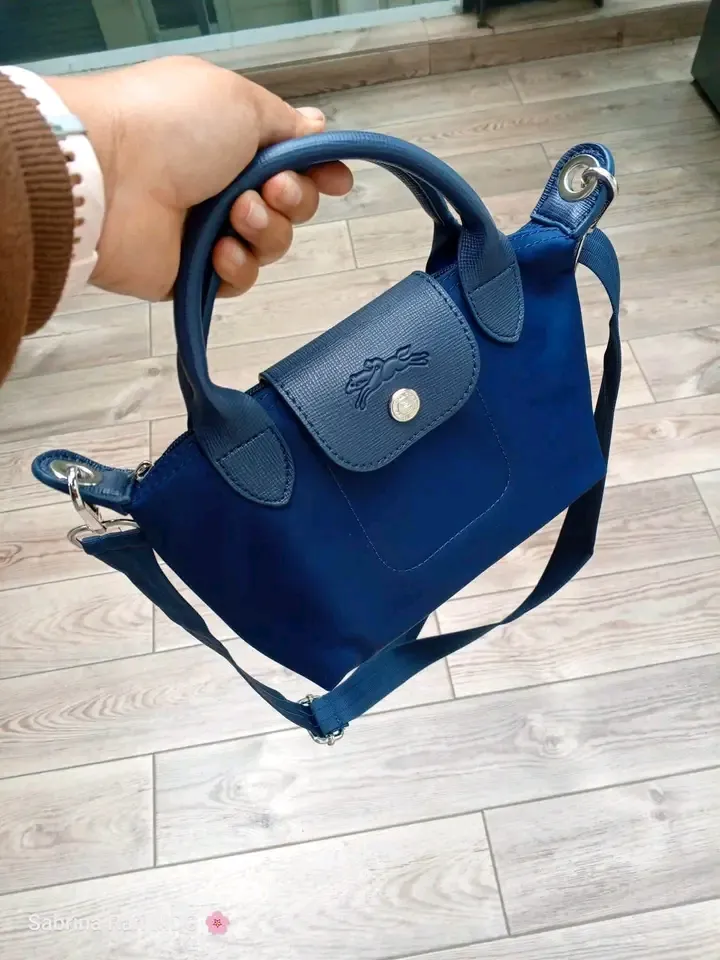 Sac à main bleu marine style Longchamp 2