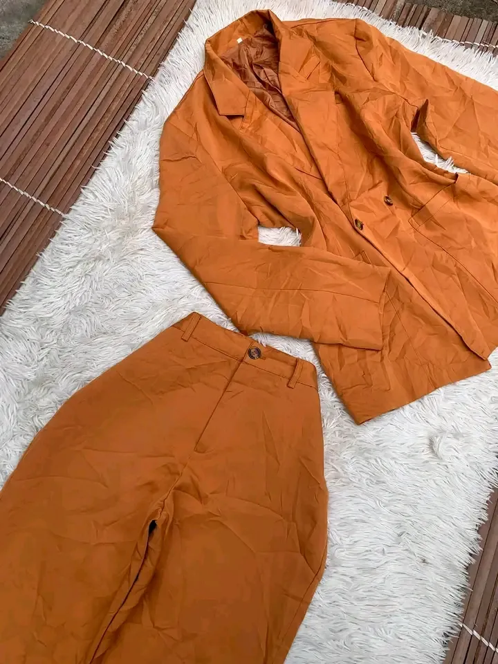 Blazer orange double boutonnage 2