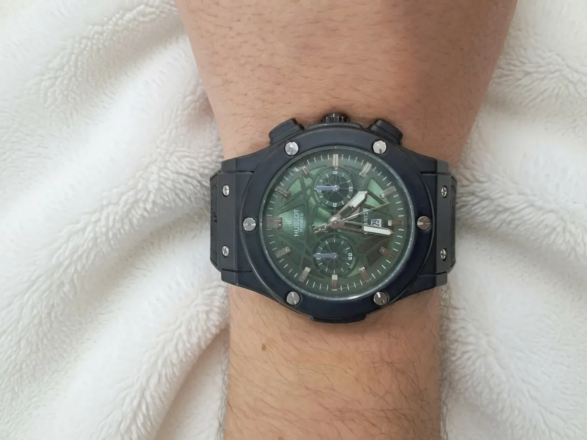 Montre chronographe cadran vert militaire 5