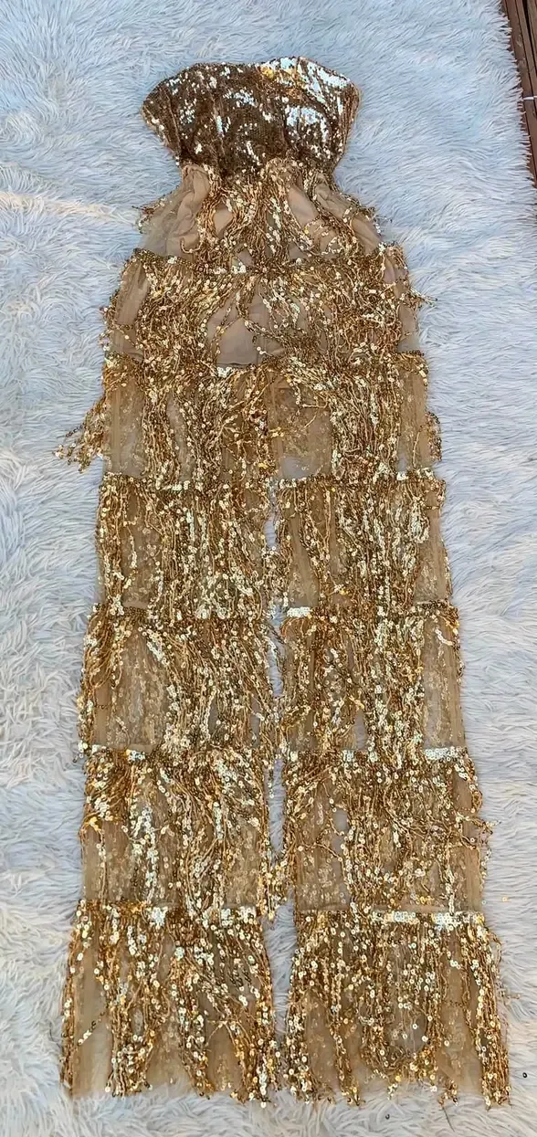 Combiné pantalon dorée  6