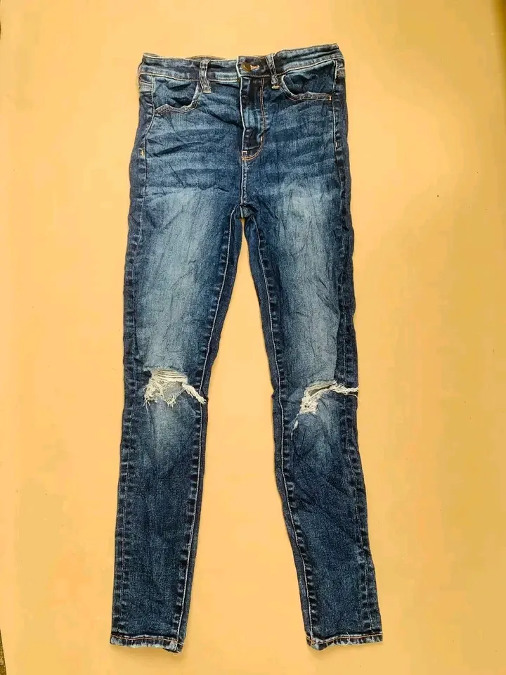 Jean slim déchiré bleu médium
