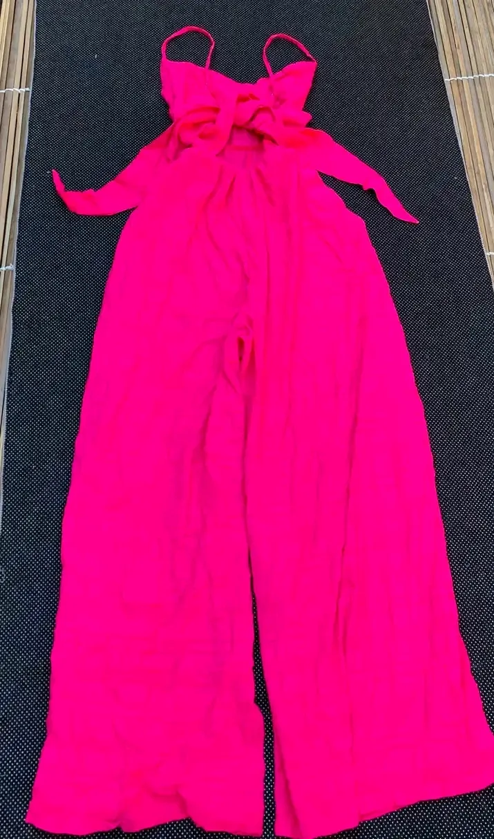 Robe fille rose fluo nœud