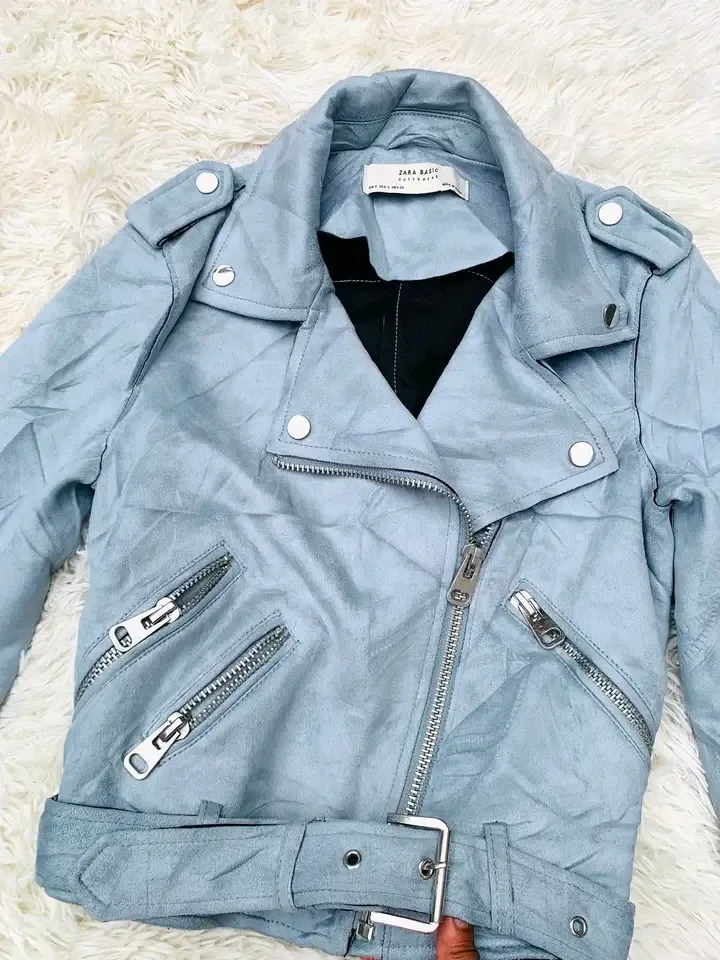 Zara Basis veste légère bleue ciel 2