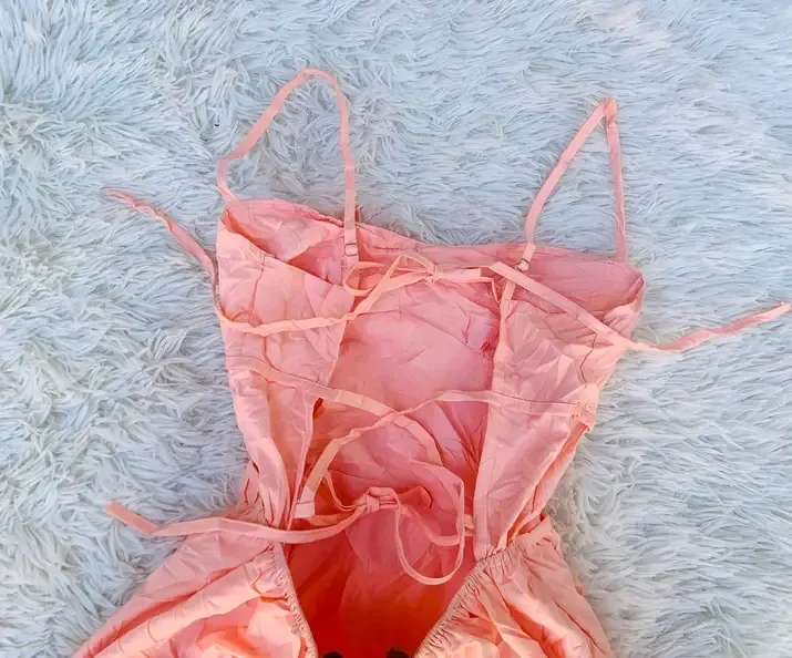 Robe rose corail petite fille 3