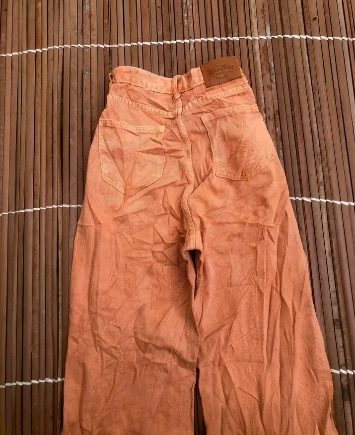Jean taille haute orange terracotta vintage