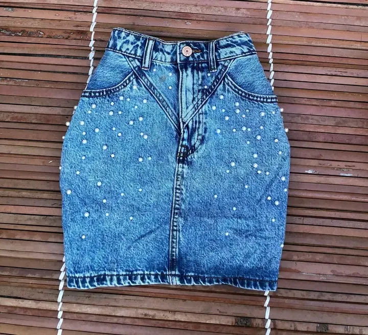 Jupe en denim bleu vintage 5