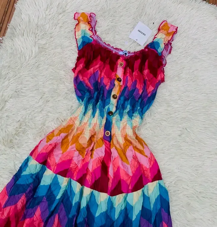 Robe longue arc-en-ciel motif géométrique 2