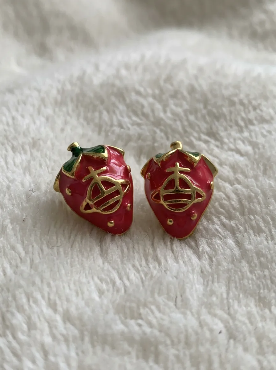 Boucles d'oreilles Vivienne Westwood rose et or 2