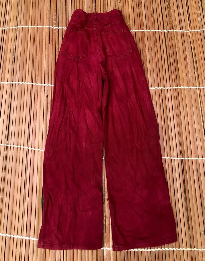Pantalon large rouge bordeaux vintage 2