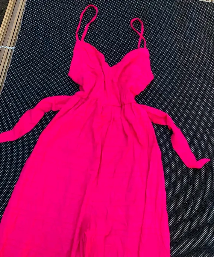 Robe fille rose fluo nœud 3