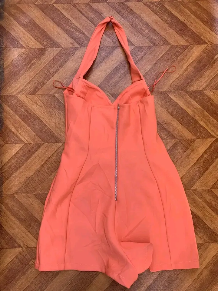 Robe de bain corail à fermeture éclair