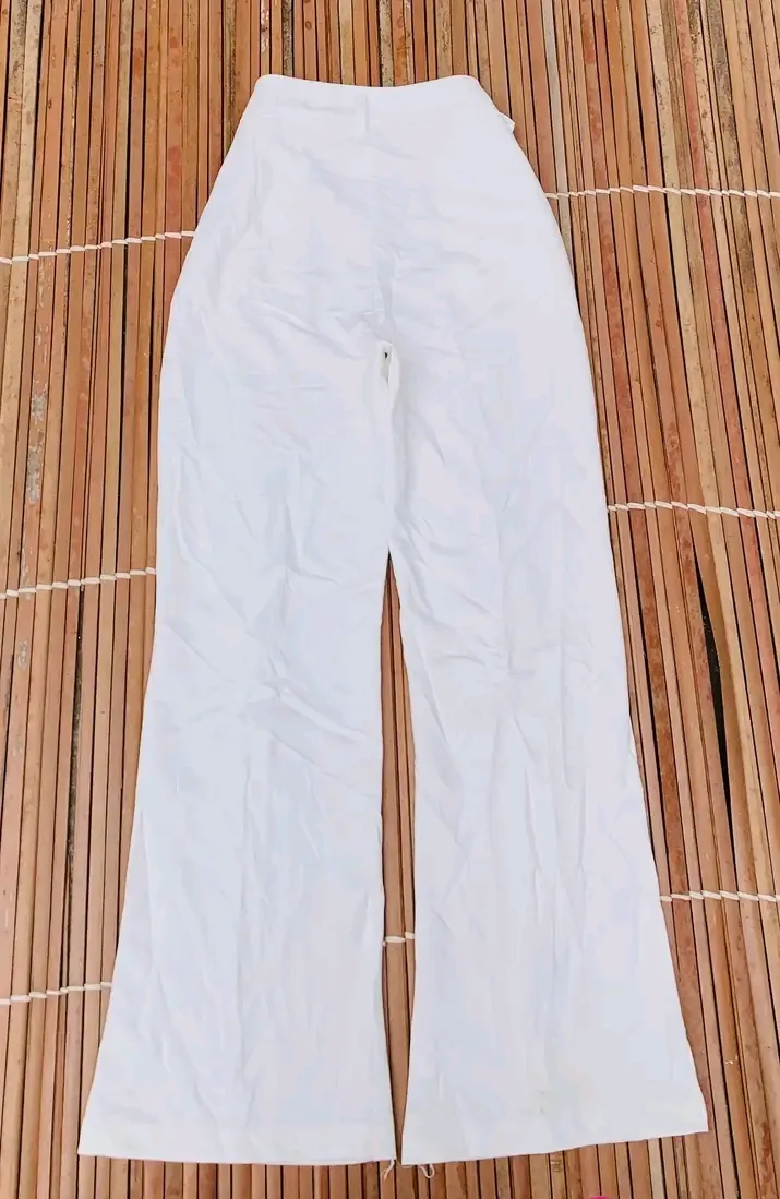 Pantalon blanc fluide femme 2