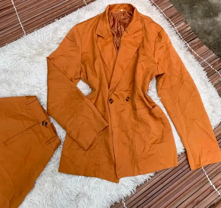 Blazer orange double boutonnage 3