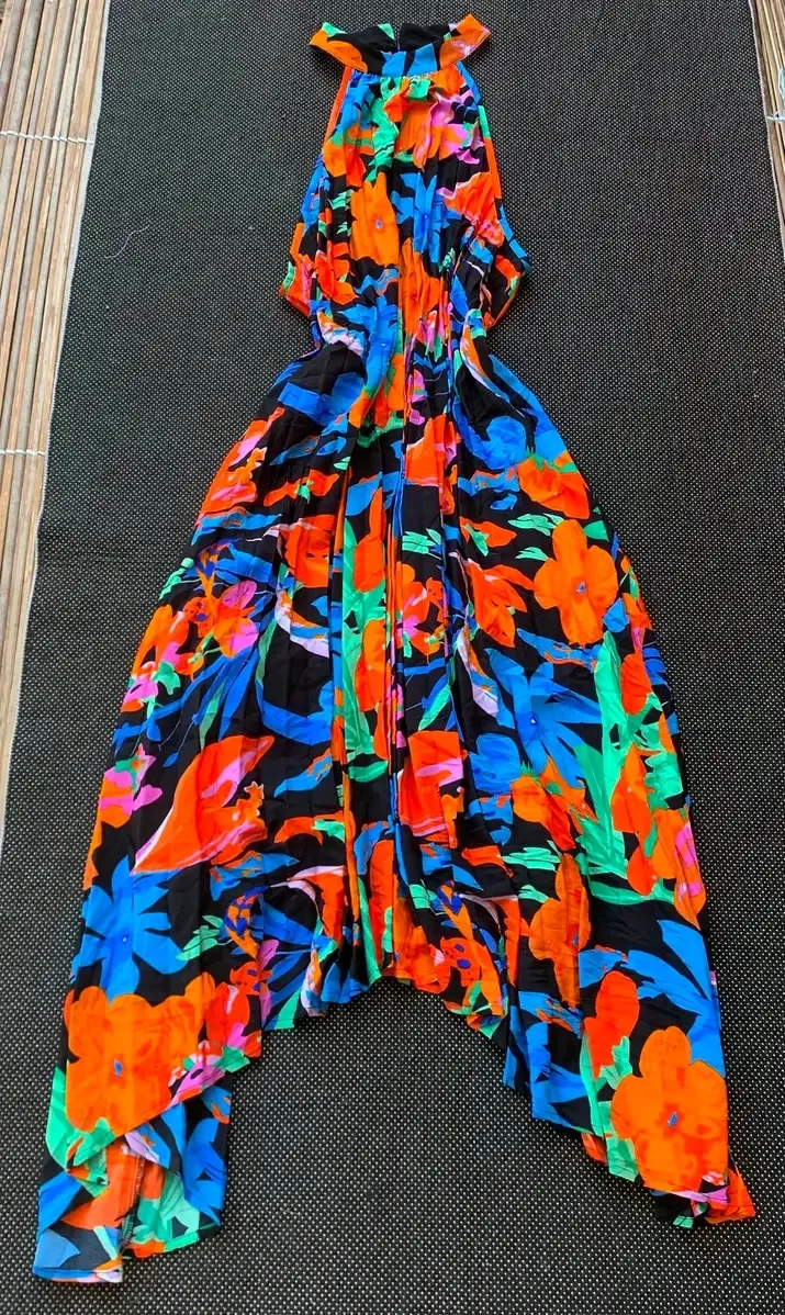 Robe cache-cœur motifs colorés fluo 3