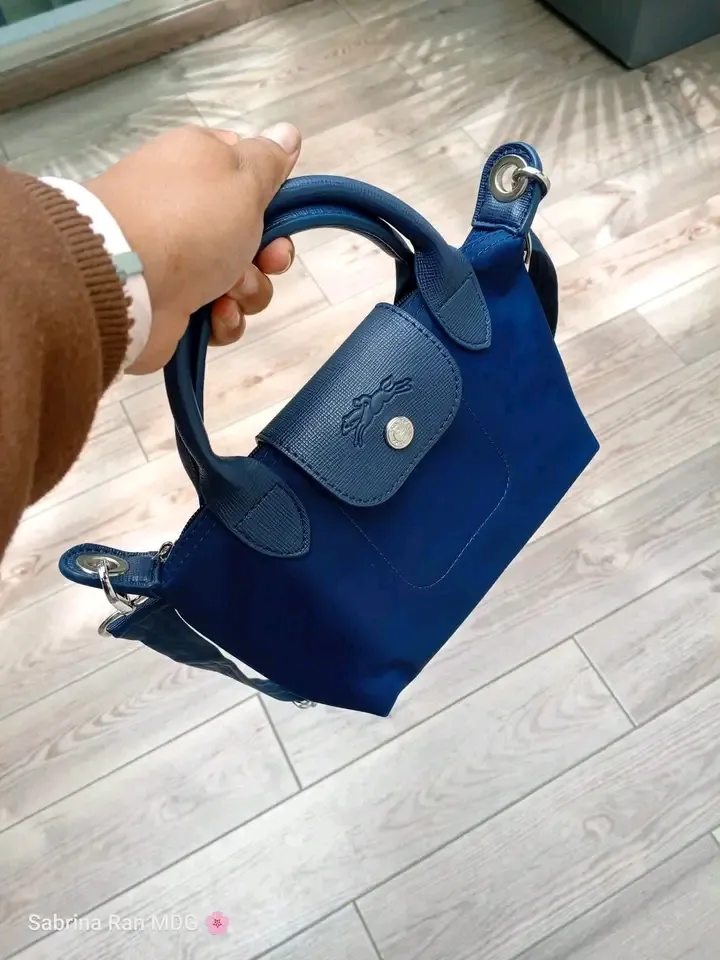 Sac à main bleu marine style Longchamp 4