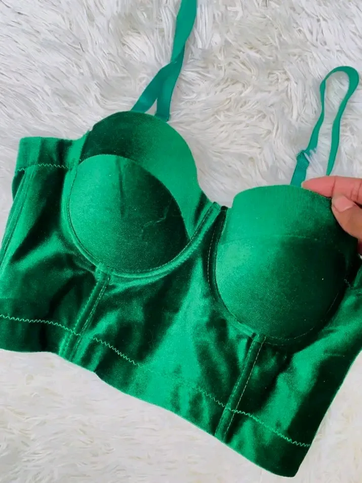 Soutien-gorge vert émeraude rembourré