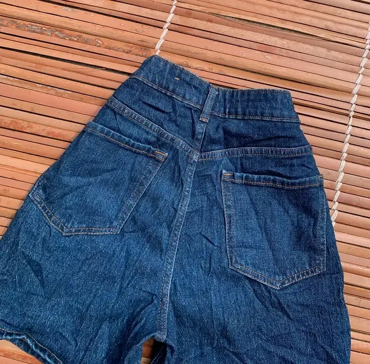 Jean taille haute vintage bleu délavé