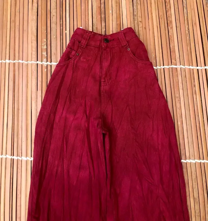 Pantalon large rouge bordeaux vintage