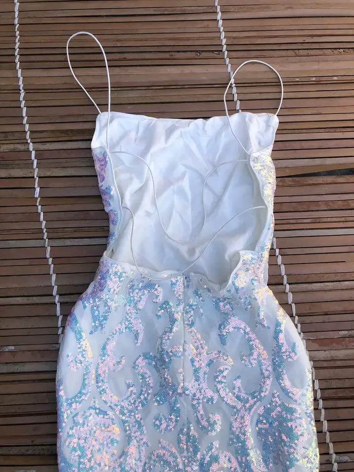Robe tulle paillettes multicolores 2