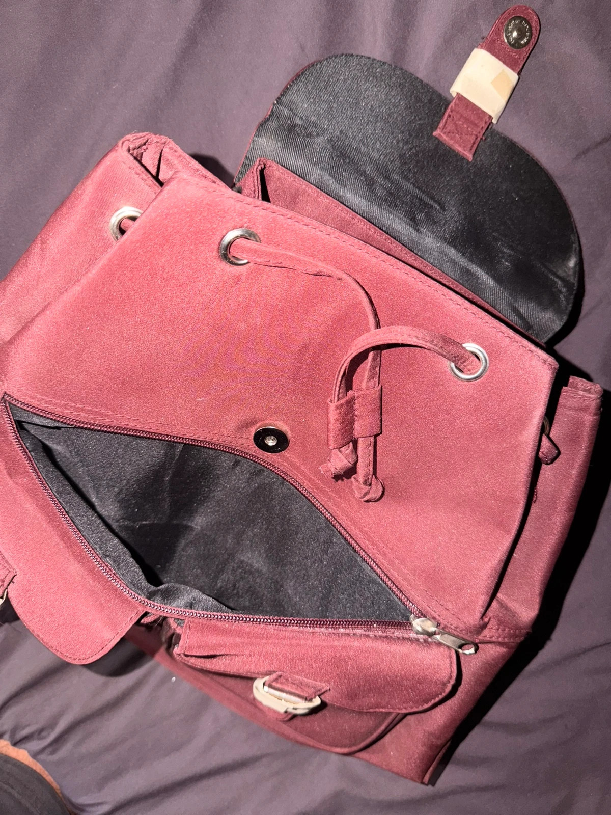Sac à dos bordeaux dragon asiatique vintage – Multi-poches – Femme/Homme – Sans marque – taille Taille unique 4