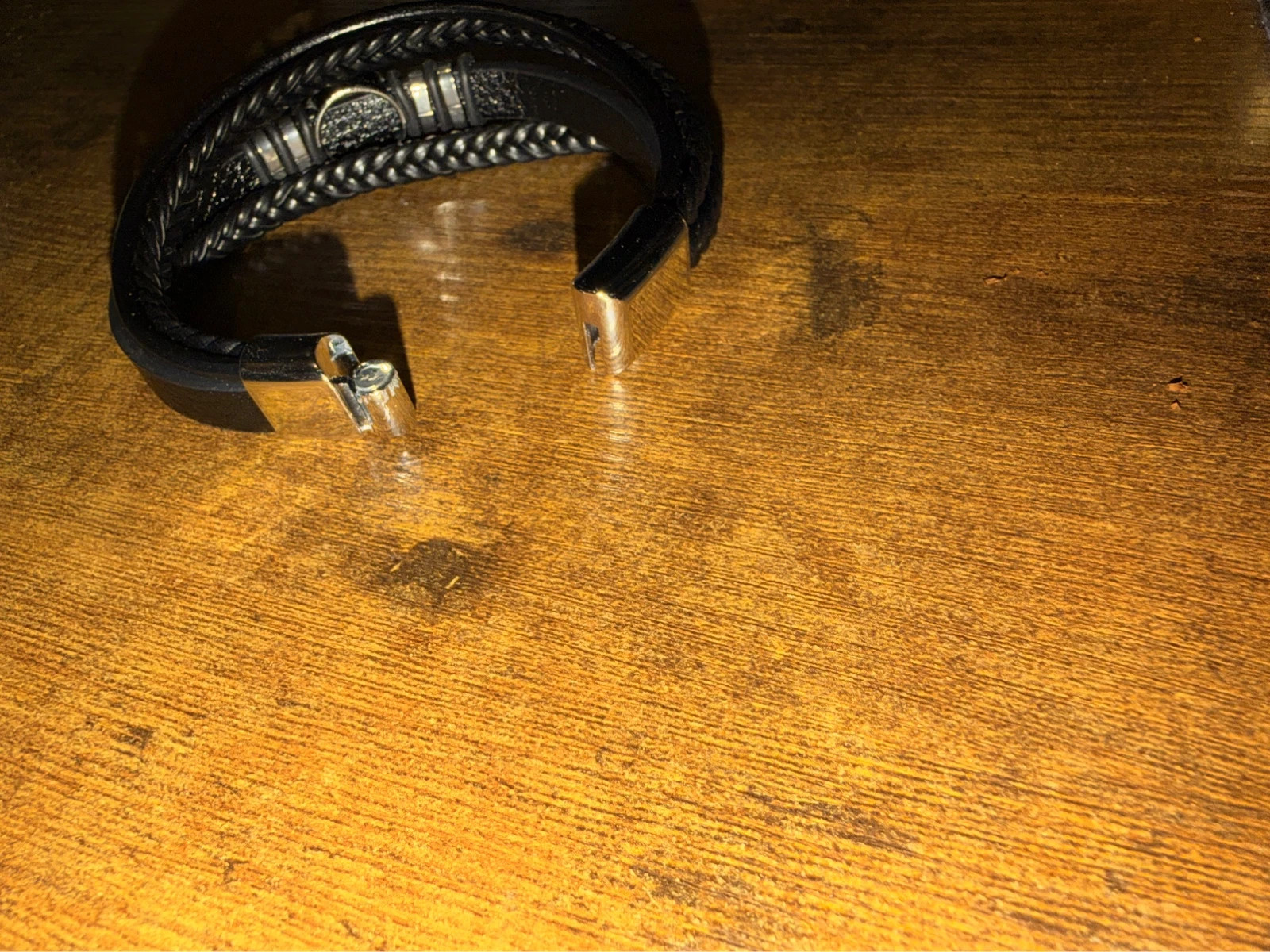 Lot de 4 bracelets noirs – Cordon ajustable & bracelet Arbre de Vie à fermoir magnétique – sans marque – taille Taille unique 2