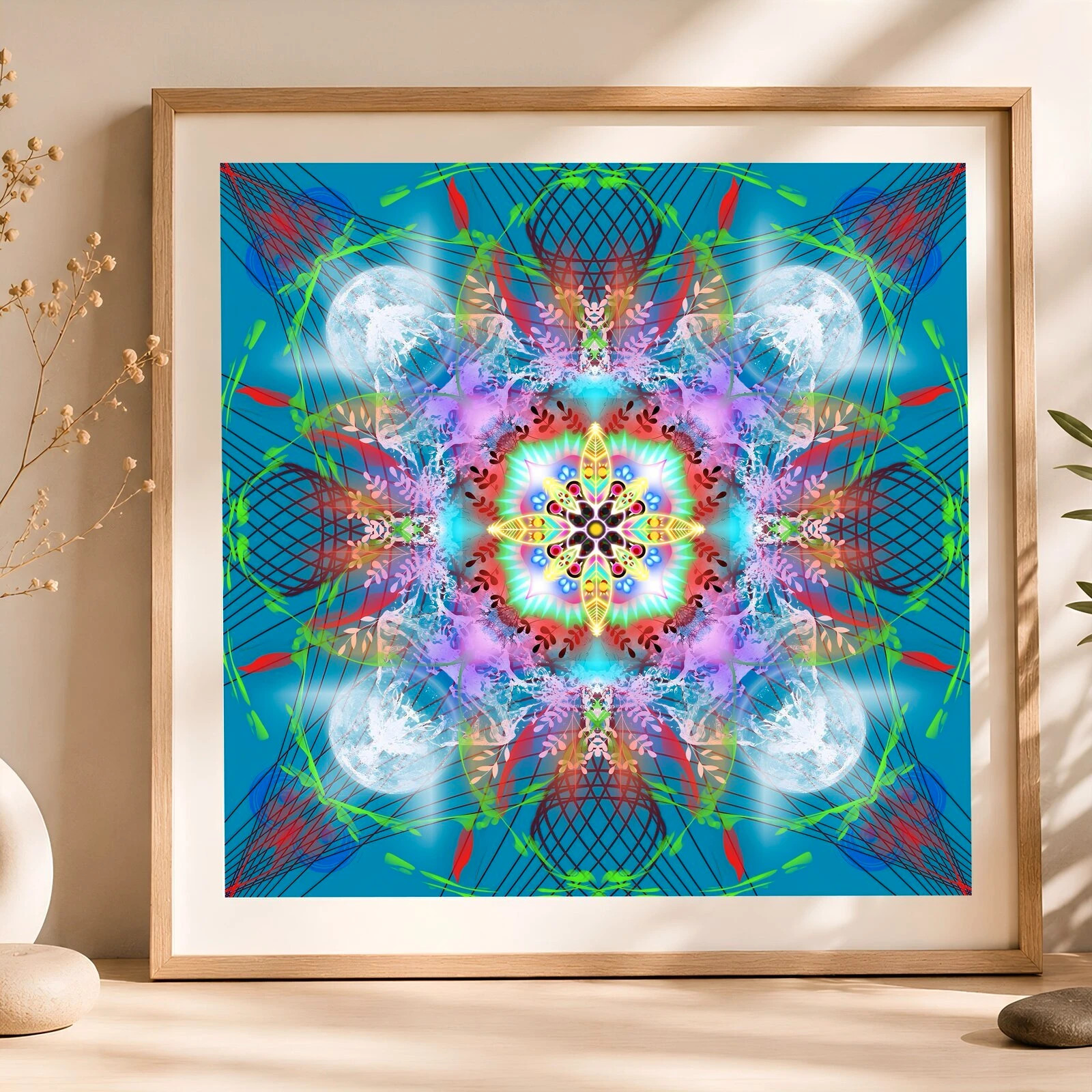 Décoration murale mandala 29x29 cm, art géométrique zen bohème – Patdeouf 2