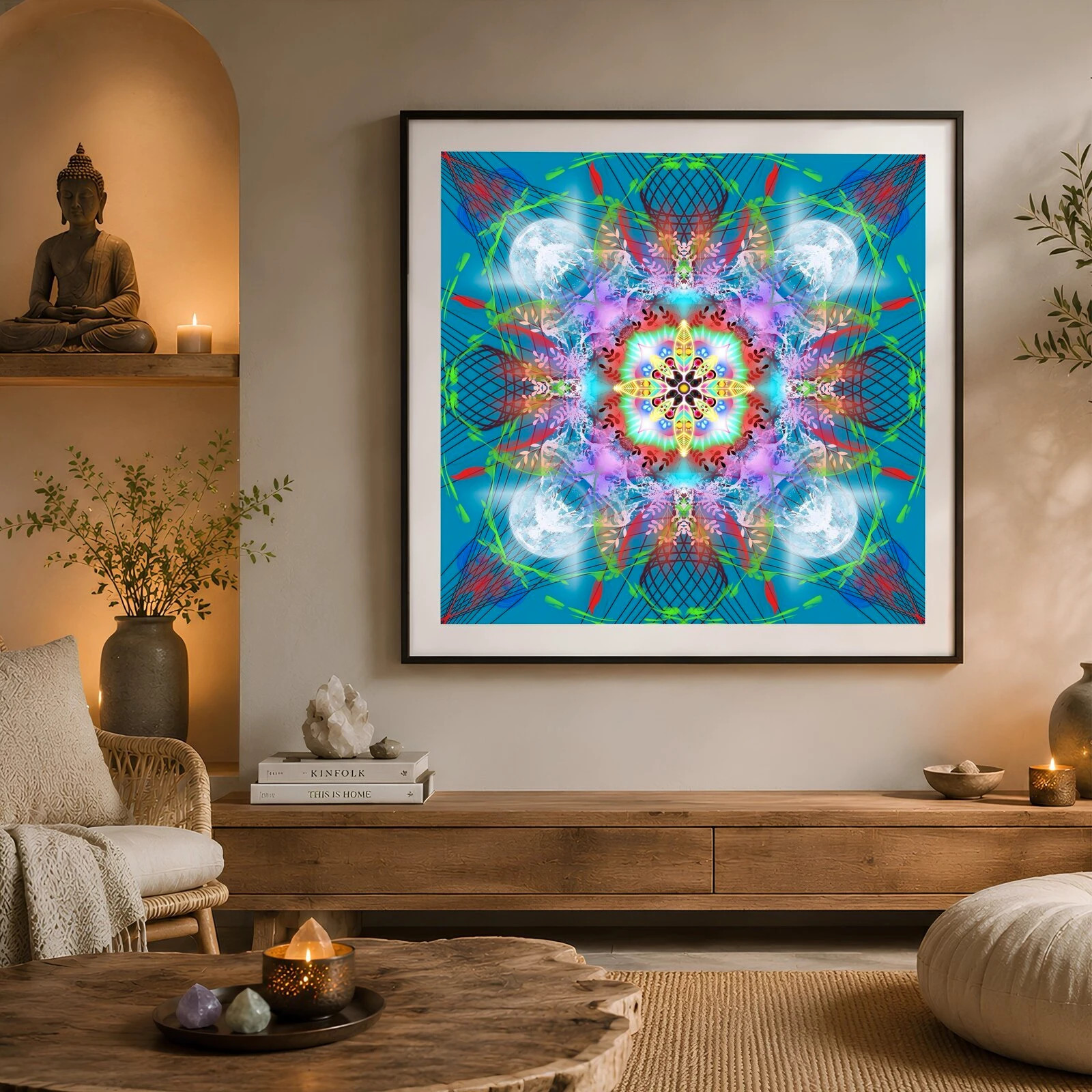 Décoration murale mandala 29x29 cm, art géométrique zen bohème – Patdeouf 4