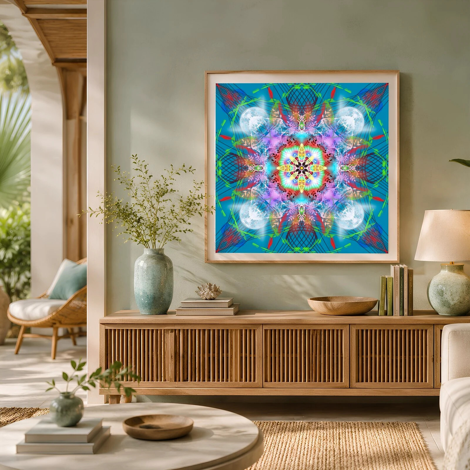 Décoration murale mandala 29x29 cm, art géométrique zen bohème – Patdeouf 3