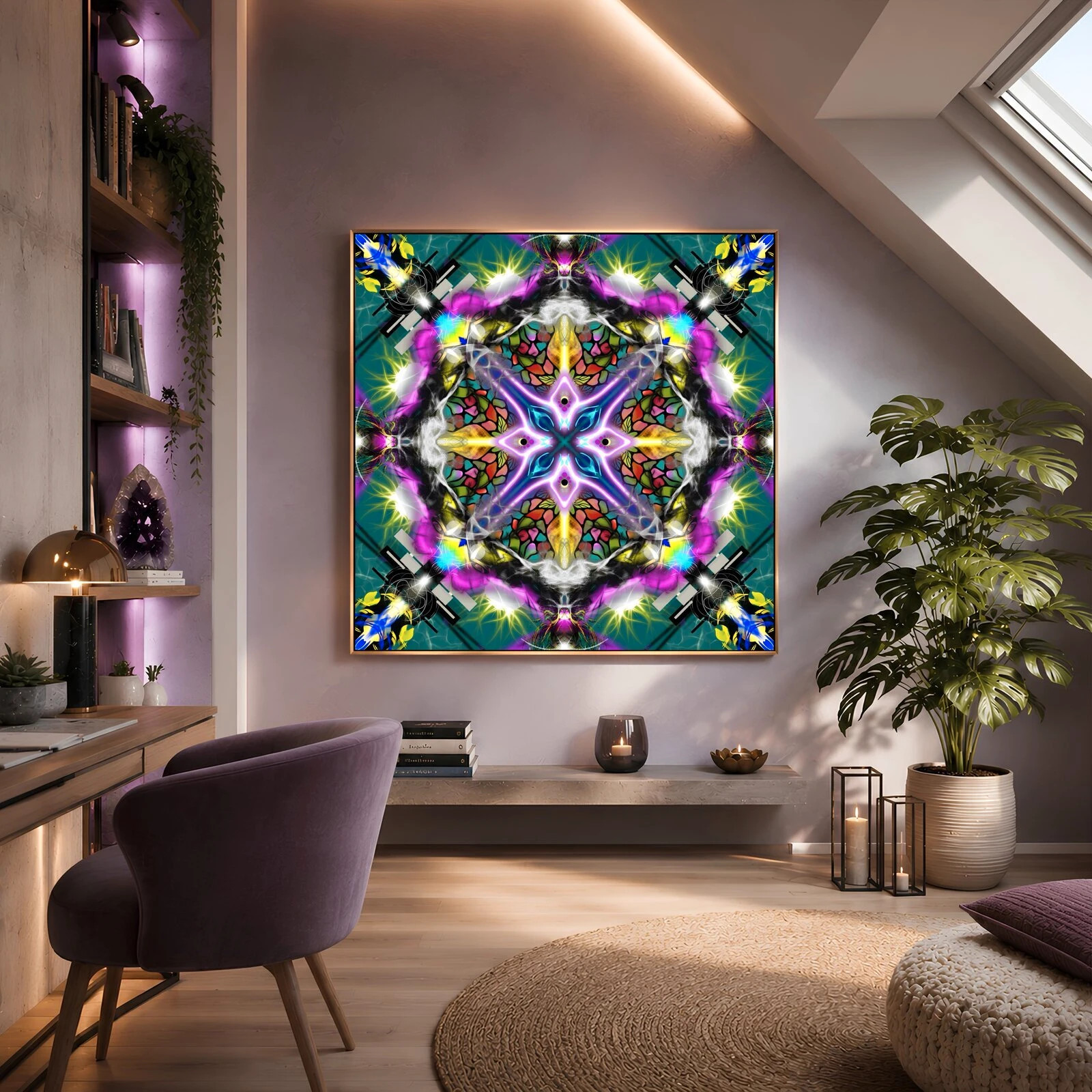 Mandala décoration murale zen bohème fleur motifs géométriques 29x29 4